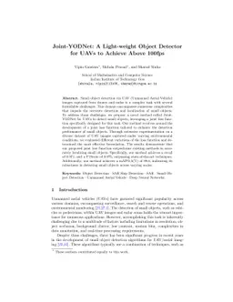 Joint-YODNet: A Light-weight Object Detector for UAVs to Achieve Above
  100fps