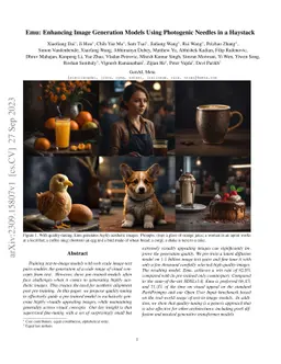 Emu: Enhancing Image Generation Models Using Photogenic Needles in a
  Haystack