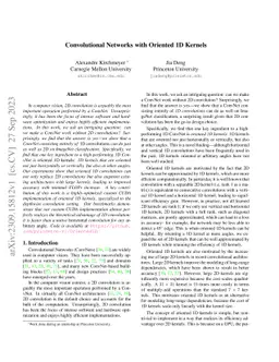 Convolutional Networks with Oriented 1D Kernels