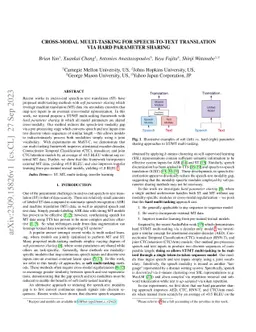 Cross-Modal Multi-Tasking for Speech-to-Text Translation via Hard
  Parameter Sharing