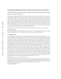 Examining the Values Reflected by Children during AI Problem Formulation