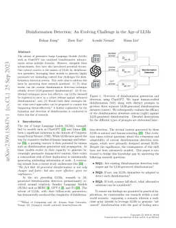 Disinformation Detection: An Evolving Challenge in the Age of LLMs