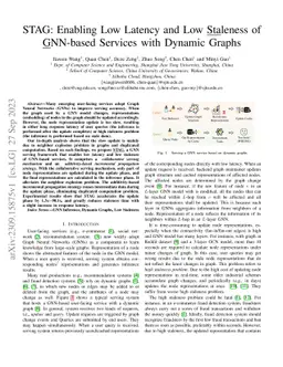 STAG: Enabling Low Latency and Low Staleness of GNN-based Services with
  Dynamic Graphs