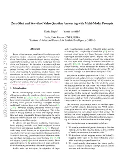 Zero-Shot and Few-Shot Video Question Answering with Multi-Modal Prompts