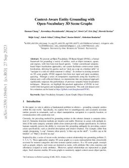 Context-Aware Entity Grounding with Open-Vocabulary 3D Scene Graphs