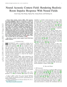 Neural Acoustic Context Field: Rendering Realistic Room Impulse Response
  With Neural Fields