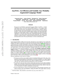 AnyMAL: An Efficient and Scalable Any-Modality Augmented Language Model