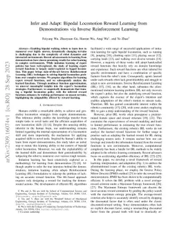 Infer and Adapt: Bipedal Locomotion Reward Learning from Demonstrations
  via Inverse Reinforcement Learning