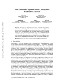 Task-Oriented Koopman-Based Control with Contrastive Encoder