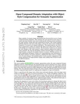 Open Compound Domain Adaptation with Object Style Compensation for
  Semantic Segmentation