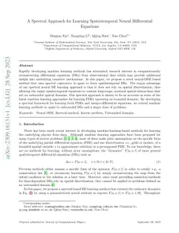 A Spectral Approach for Learning Spatiotemporal Neural Differential
  Equations
