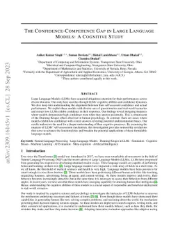 The Confidence-Competence Gap in Large Language Models: A Cognitive
  Study
