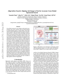 Align before Search: Aligning Ads Image to Text for Accurate Cross-Modal
  Sponsored Search