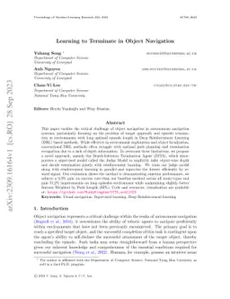 Learning to Terminate in Object Navigation