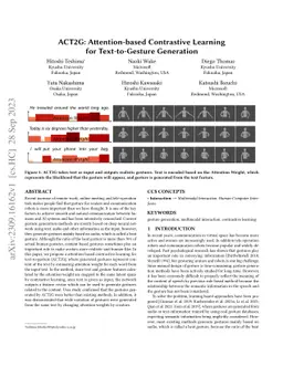 ACT2G: Attention-based Contrastive Learning for Text-to-Gesture
  Generation