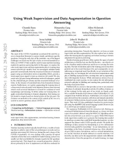 Using Weak Supervision and Data Augmentation in Question Answering