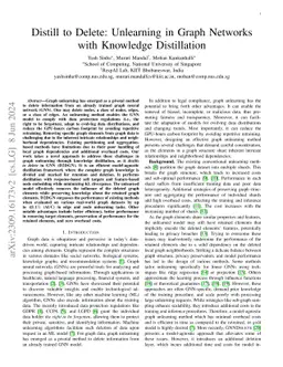 Distill to Delete: Unlearning in Graph Networks with Knowledge
  Distillation