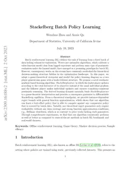 Stackelberg Batch Policy Learning