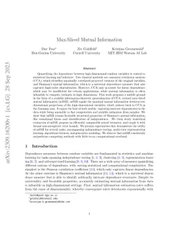 Max-Sliced Mutual Information