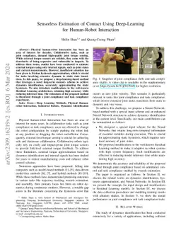 Sensorless Estimation of Contact Using Deep-Learning for Human-Robot
  Interaction