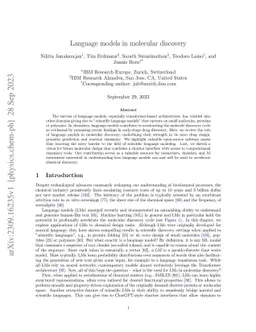 Language models in molecular discovery