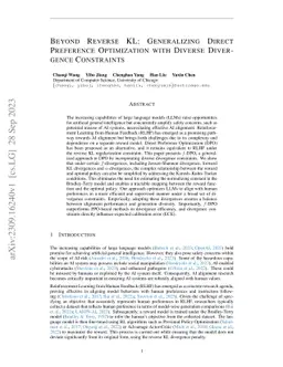 Beyond Reverse KL: Generalizing Direct Preference Optimization with
  Diverse Divergence Constraints