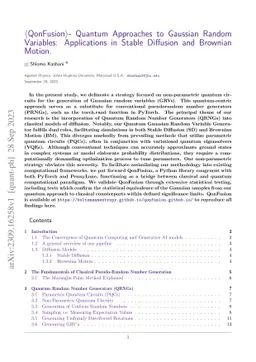 QonFusion -- Quantum Approaches to Gaussian Random Variables:
  Applications in Stable Diffusion and Brownian Motion