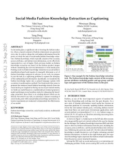 Social Media Fashion Knowledge Extraction as Captioning