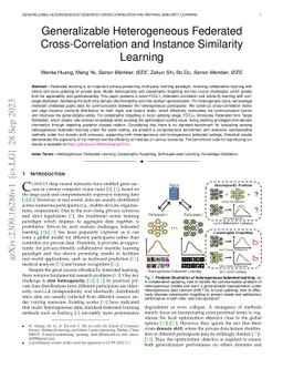 Generalizable Heterogeneous Federated Cross-Correlation and Instance
  Similarity Learning