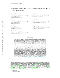 At Which Training Stage Does Code Data Help LLMs Reasoning?
