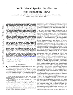 Audio Visual Speaker Localization from EgoCentric Views