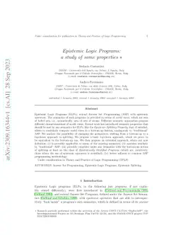 Epistemic Logic Programs: a study of some properties