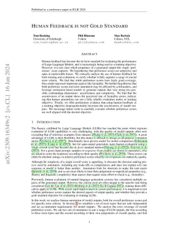 Human Feedback is not Gold Standard