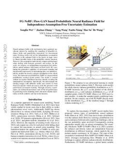 FG-NeRF: Flow-GAN based Probabilistic Neural Radiance Field for
  Independence-Assumption-Free Uncertainty Estimation