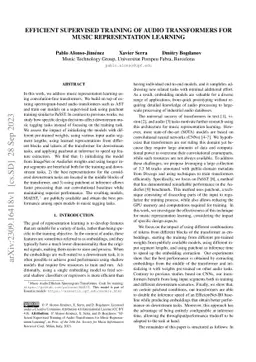 Efficient Supervised Training of Audio Transformers for Music
  Representation Learning
