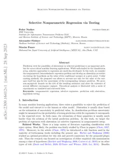 Selective Nonparametric Regression via Testing