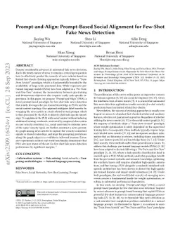 Prompt-and-Align: Prompt-Based Social Alignment for Few-Shot Fake News
  Detection