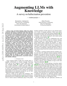 Augmenting LLMs with Knowledge: A survey on hallucination prevention
