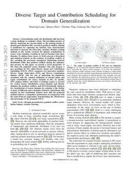 Diverse Target and Contribution Scheduling for Domain Generalization