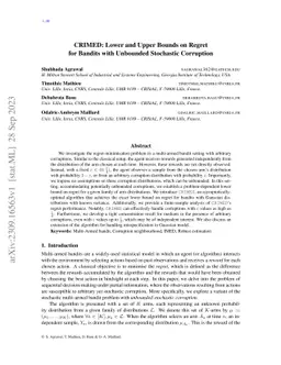 CRIMED: Lower and Upper Bounds on Regret for Bandits with Unbounded
  Stochastic Corruption