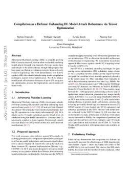 Compilation as a Defense: Enhancing DL Model Attack Robustness via
  Tensor Optimization