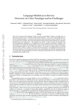 Language Models as a Service: Overview of a New Paradigm and its
  Challenges