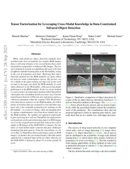 Tensor Factorization for Leveraging Cross-Modal Knowledge in
  Data-Constrained Infrared Object Detection