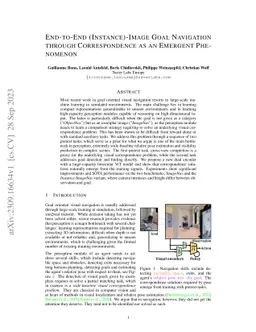 End-to-End (Instance)-Image Goal Navigation through Correspondence as an
  Emergent Phenomenon