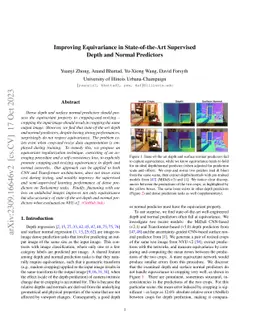 Improving Equivariance in State-of-the-Art Supervised Depth and Normal
  Predictors
