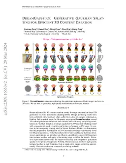 DreamGaussian: Generative Gaussian Splatting for Efficient 3D Content
  Creation