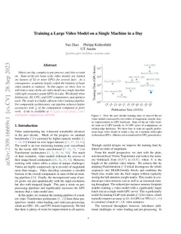 Training a Large Video Model on a Single Machine in a Day