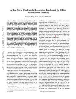 A Real-World Quadrupedal Locomotion Benchmark for Offline Reinforcement
  Learning