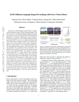 ELIP: Efficient Language-Image Pre-training with Fewer Vision Tokens