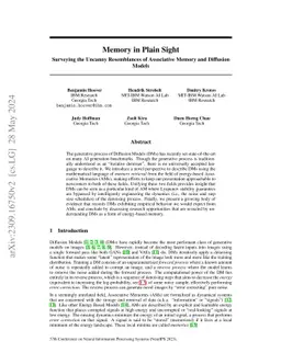 Memory in Plain Sight: Surveying the Uncanny Resemblances of Associative
  Memories and Diffusion Models